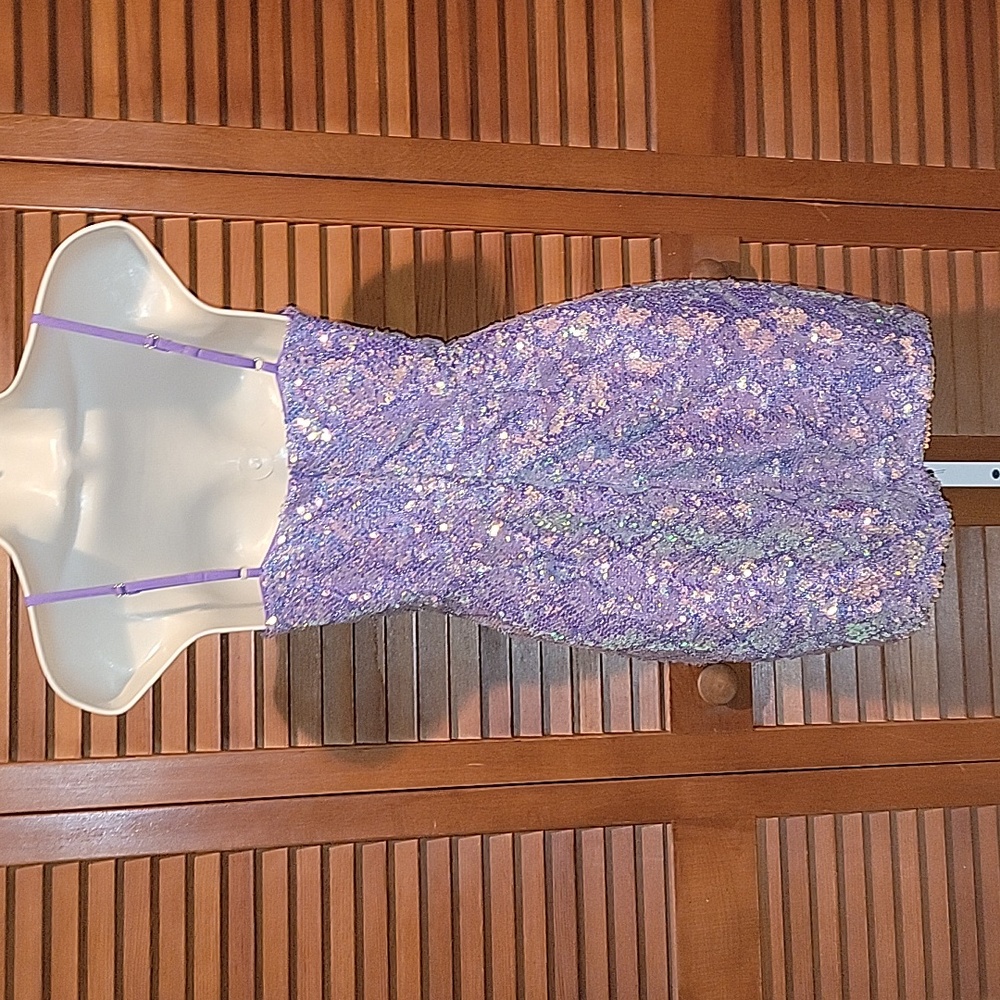 Faeriesty Purple Sequin Spaghetti Strap Bodycon M… - image 6